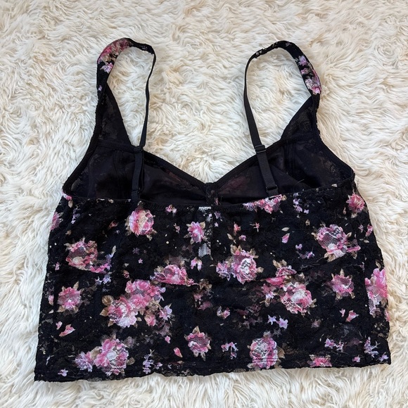 Free People Black and Pink Floral Bandeau - Picture 5 of 10